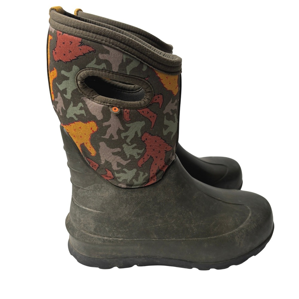 Bogs Boots Boys Youth 5 Sasquatch Bigfoot Yeti Camo Rain Snow Boots Pull On SEE‎